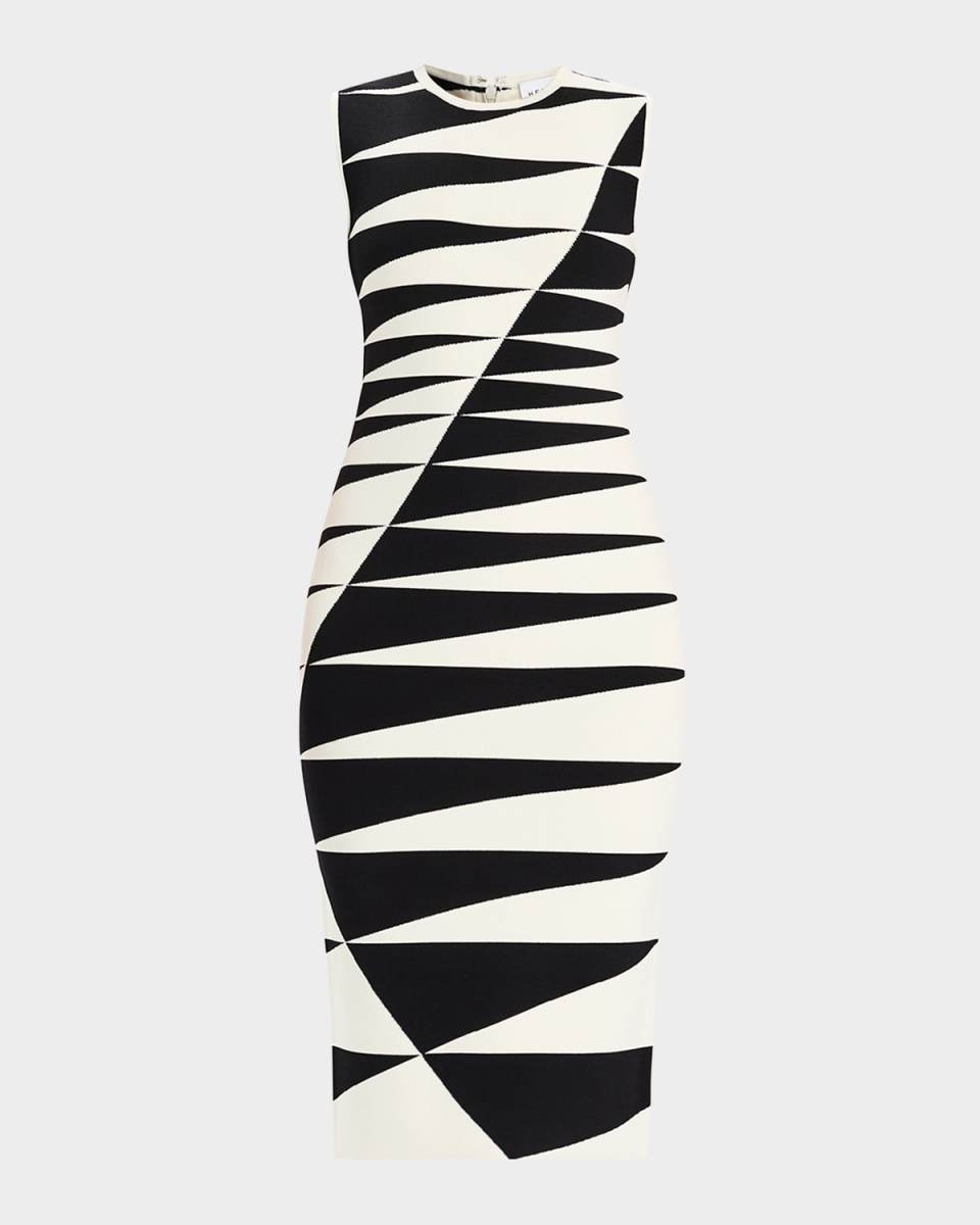 Valeria Abstract Sleeveless Midi Dress